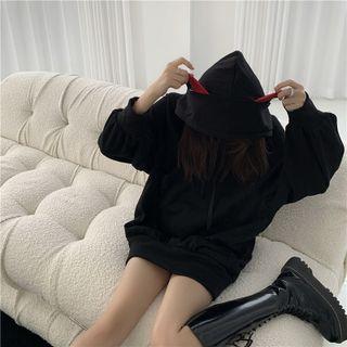 Ear Accent Hood Oversized Sweatshirt