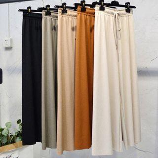 High-waist Wide-cuff Cropped Pants