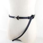 Triangle Buckled Faux Leather Slim Belt