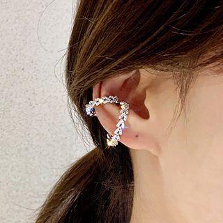 Rhinestone Layered Cuff Earring 1 Pc - One Size