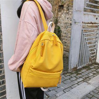 Plain Zipper Detail Backpack