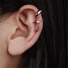 Rhinestone Alloy Cuff Earring 1 Pair - S925 Silver - Silver - One Size