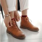Genuine Leather Lace-up Short Boots