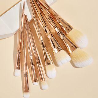 Set Of 8: Makeup Brush 8 Pcs - Gold - One Size
