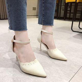 Mesh Panel High Heel Dorsay Pumps
