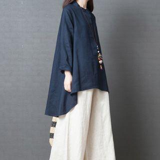 Dip Back Band Collar Shirt