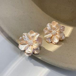 Flower Faux Pearl Alloy Earring 1 Pair - Off-white - One Size