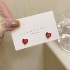 Chinese Characters Heart Stud Earring