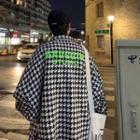 Houndstooth Lettering Button-up Jacket