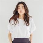 Frill-sleeve Cotton T-shirt