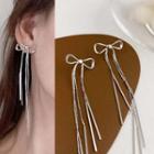 Bow Alloy Fringed Earring 1 Pair - Silver - One Size