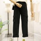 High Waist Denim Cargo Pants