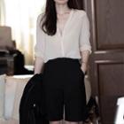 Set: V-neck Blouse + Plain Shorts