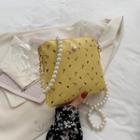 Faux Pearl Floral Crossbody Bag