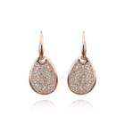 Elegant Fashion Plated Rose Gold Geometric Disc Cubic Zircon Earrings Rose Gold - One Size