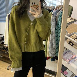 Asymmetrical Cropped Cardigan / Turtleneck Top
