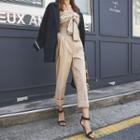 Spaghetti-strap Knot-front Jumpsuit