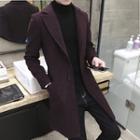 Lapel Single-breasted Tweed Coat