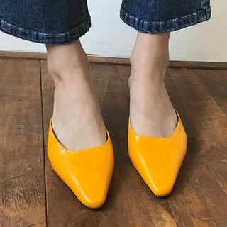 Colored Kitten-heel Mules