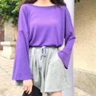 Long-sleeve T-shirt / Drawstring Waist Culottes