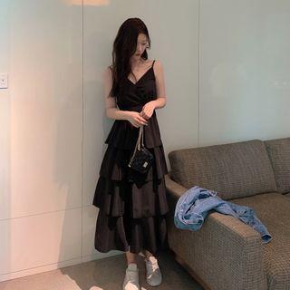 Sleeveless Layered Plain Dress
