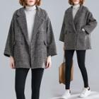 Double-breasted Houndstooth Blazer As Shown In Figure - One Size