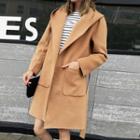 Tie Waist Hooded Coat Curcumin - One Size