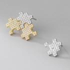 Puzzle Rhinestone Sterling Silver Earring
