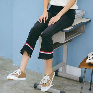 Boot-cut Slim Fit Cropped Jeans
