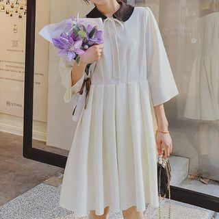3/4-sleeve Peter Pan Collar A-line Dress