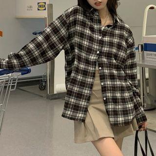 Plaid Shirt 20509:28383 - Plaid - Black - One Size
