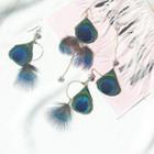 Peacock Feather Drop Earring