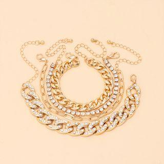 Set Of 4: Chain Bracelet Set Of 4 - Gold - One Size