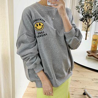 Smile-printed Oversized Sweatshirt