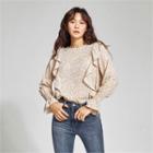 From Seoul Smocked-sleeve Floral Top