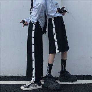 Contrast Stripe Clasped Wide-leg Shorts / Pants