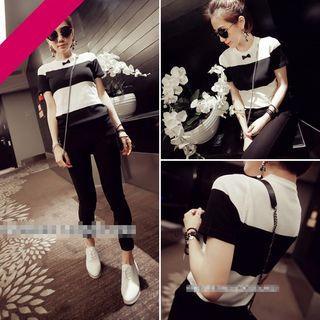Bow Stripe Short-sleeve T-shirt