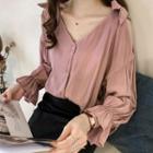 Cold-shoulder Bow Blouse