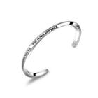 Simple Fashion Geometric 316l Stainless Steel Open Bangle For Men Silver - One Size