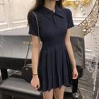Short-sleeve Polo Pleated Skirt