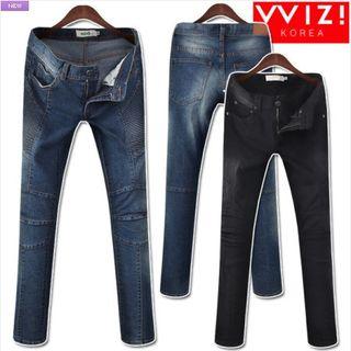 Ribbed-panel Jeans