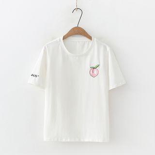 Peach Embroidery T-shirt