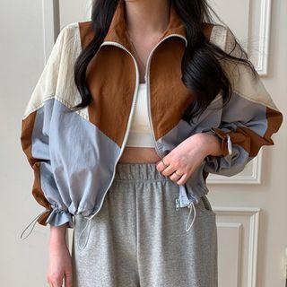 Color-block Cropped Windbreaker