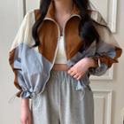 Color-block Cropped Windbreaker