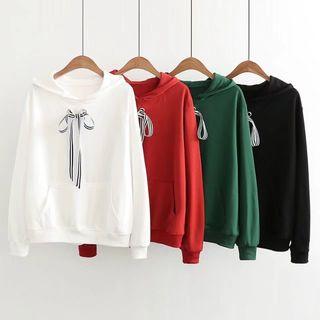 Bow-accent Hooded Sweatshirt