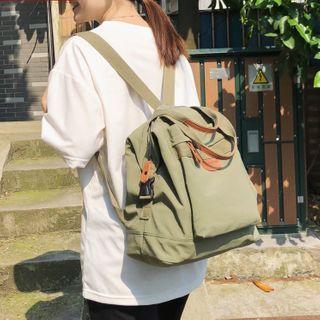 Top Handle Plain Zip Backpack