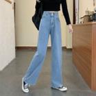 High-waist Double Buttoned Jeans