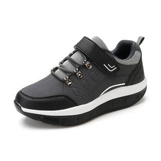 Lace-up Adhesive Strap Sneakers
