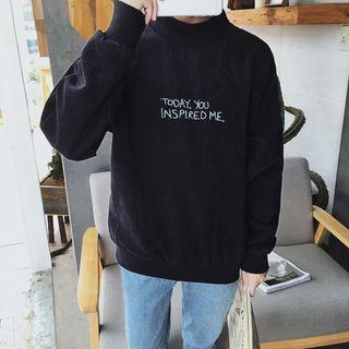 Long-sleeve Corduroy Embroidered Top