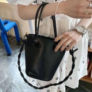 Patch-pocket Bucket Bag With Pouch